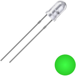 Quadrios 2111O176 LED wired Green Circular 3 mm 8000 mcd 25&#xB0; 20 mA 3 V