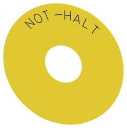 Etykieta żółta samoprzylepna 75mm do otworów 22mm inskrypcja /NOT-HALT/ SIRIUS ACT 3SU1900-0BC31-0AT0