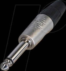 RP2C 6.35mm mono jack plug 2-pin, nickel-plated housing
