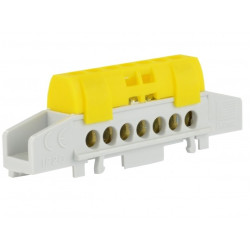 Listwa zaciskowa LZ 7-torowa żółta 80A na szynę DIN TH35 (7x 16mm2) PAWBOL