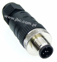 RSC 5/7, M12, 5 styków, złącze męskie (wtyk) proste, dławik SW15 (3-6.5mm), nakrętka metalowa, LUMBERG, 11590, RSC57, ZM12M5