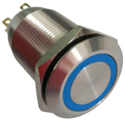 Przełącznik PBW-19BP Niebieski oring, 2A/250V Monostabilny