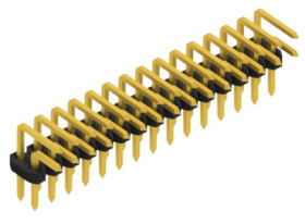 Pin header, 30 pole, pitch 2 mm, angled, black, 10062747