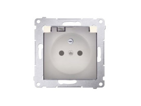 SIMON 54 Gniazdo do wersji IP44 kremowe z przesłonami z uszczelką ramki klapka transparentna DGZ1BZ.01/41A KONTAKT SIMON