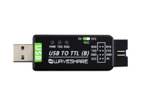 Waveshare Industrial USB TO TTL Converter, Original CH343G Onboard, Multi Protection &amp; Systems Support