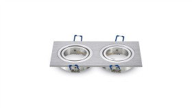 Oprawa Punktowa Oczko 2Xgu10 Ip20 Kwadratowa Aluminiowa Szczotkowana 3608