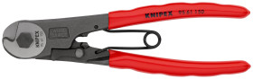 Nożyce do kabli Knipex długość 150 mm Prosty gr. cięcia: 3 mm Powlekane tworzywem sztucznym Aluminium o wysokiej