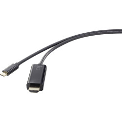 Renkforce RF-4531592 Adapter cable USB-C/HDMI Black 1.80 m UHD 4K 60 Hz