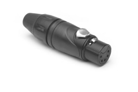 Złącze XLR 5 -pinowe Montaż na kablu XLR Żeński Czarny