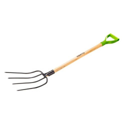 Widły uniwersalne 4 zęby trzonek drewniany, uchwyt z tworzywa /4szt./