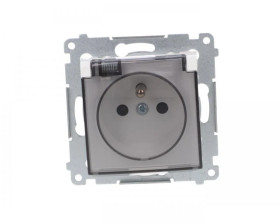 Simon 54 Gniazdo bryzgoszczelne z/u IP44 z klapką transparentną białe DGZ1BZ.01/11A