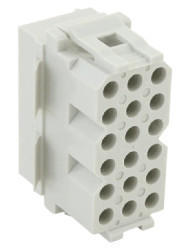 Obudowa złącza 18-pinowe 6-rzędowe Souriau Sunbank by Eaton Żeński Montaż na panelu SMS Złącze PCB do szybkich połączeń