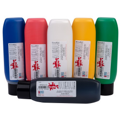 Scola BPW300/6/A Block / Lino Printing Ink Pack of 6x 300ml Assorted Colours