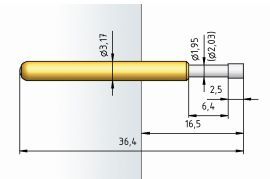 Igła testowa 1055-C-2.25N-RH-3.96, raster 4,50 (177 mil)