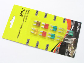 Bezpiecznik samochodowy MINI zestaw 10szt.