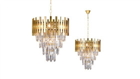 Żyrandol Aspen Ii Gold 9Xe14 Ml6000 Milagro