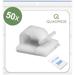 Quadrios 25CA477 Cable Clips White Self-adhesive Bundle &#xD8; 1-7mm 50 pcs