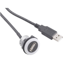 TruComponents 240884 USB 2.0,USB skt type A, illuminated USB-plug type A,60cm
