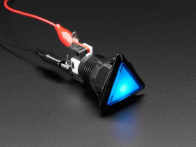 LED Illuminated Triangle Pushbutton A.K.A 1960s Sci-Fi Buttons (Blue)