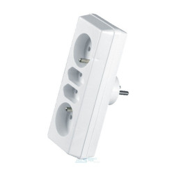 Rozgałęźnik elektryczny 1wt/4gn. R-472 2 płaskie + 2 gn.okrągłe