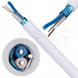 Kabel stacyjny parowany YTKSYekw 1x2x0,5mm2 biały 300V ekranowany drut Bitner