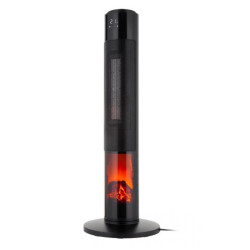 Termowentylator TEESA kolumnowy 1000W/2000W imitacja kominka TSA8051