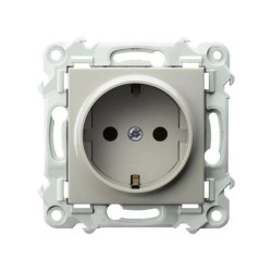 SZAFIR Gniazdo pojedyncze z uziemieniem schuko kaszmirowy beż GP-1ZS/m/83