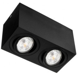 Oprawa PIAZZA podwójna czarna piaskowana sufitowa natynkowa