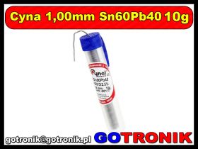 Cyna z topnikiem 1,00mm/10g Sn60Pb40 CYNEL fiolka LC60-10G 1mm