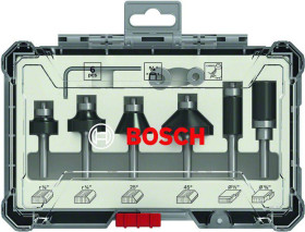 Zestaw frezów do krawędzi i krawędzi, chwyt 1/4 cala, 6 sztuk Bosch Accessories 2607017470