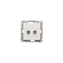 Gniazdo TV typu F podwójne TASF2.01/111 biały mat Simon55 Kontakt-Simon
