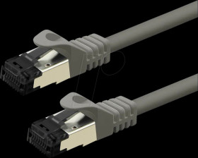21991803 Patch cable, Cat.8.1, S/FTP (PiMF), gray, 3 m