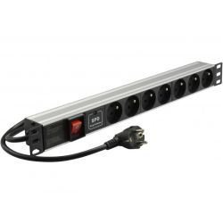 Listwa zasilająca antyprzepięciowa RACK 19" 1U 7 gniazd z wyłącznikiem NEKU 1,8m