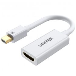 UNITEK Adapter mini DisplayPort -> HDMI 4K@30 (wtyk / gniazdo) biały 20cm