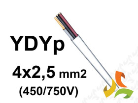 Przewód YDYp żo 4x2,5 mm2 (450/750V) instalacyjny płaski (bębnowy) G-006476 TELEFONIKA