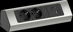 932.002 CASIA 2 socket strip, 2-way, USB A&amp;C 22W
