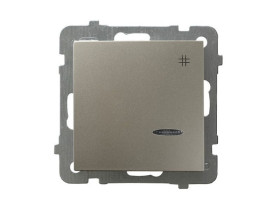 AS Wyłącznik krzyżowy z podświetleniem niebieskim satyna light ŁP-4GS/m/45 OSPEL