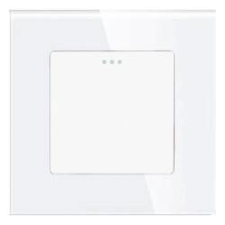 Włącznik światła szklany pojedynczy - biały - Tawoia Glass