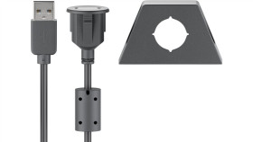 Przedłużacz Usb 2.0 Hi-Speed Z Uchwytem Montażowym, Czarny - Długość Kabla 0.6 M