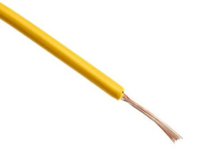 Przewód jednożyłowy linkowy, 2491X, 0,5 mm², 16/0,2 mm, 20 AWG, PVC, 500 V, Żółty, dł. 100m, RS PRO