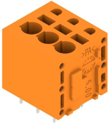 PCB terminal, 3 pole, pitch 5 mm, AWG 24-12, 20 A, spring-clamp connection, orange, 1330440000