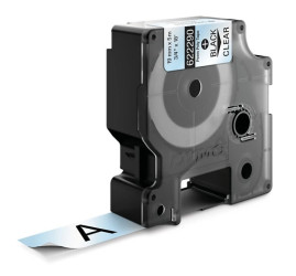 Taśma poliestrowa trwała do drukarek 19mm x 5,5m czarna na przezroczystym 622290