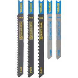 Irwin IW1014502 HCS/HSS U-Shank Jigsaw Blade Set, 5 Piece