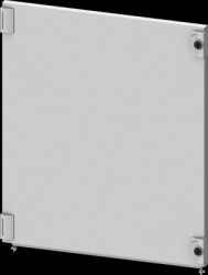 Compartment door, rectangular, sheet steel, (W x H x D) 600 x 700 x 25 mm, light gray, for built-in installation devices, 8PQ207