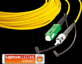 LSP-09 SC/APC-ST/APC 1.0 Simplex fibre optic patch cable, SM OS2, SC/APC - ST/APC, 1.0 m