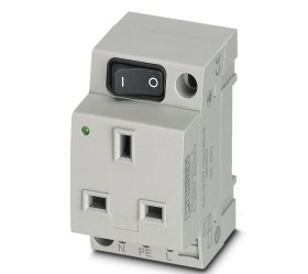 Gniazdo sieciowe Gniazdo Montaż na szynie DIN 13A