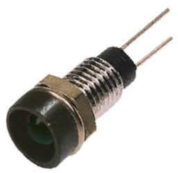 Lampka kontrolna do montażu panelowego 2.1V, zielona 6.1mm LED Czarny Wyprowadzenia Bulgin