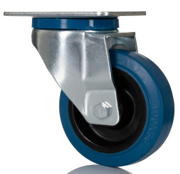 Koło samonastawne średnica kabla 100mm Płyta RS PRO 180kg wysokość całkowita 132mm