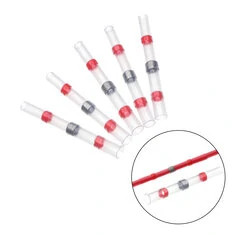 50 sztuk lutowniczych uszczelek zgrzewanych wodoodpornych z termokurczliwym złączem stożkowym, izolowane złącza elektryczne