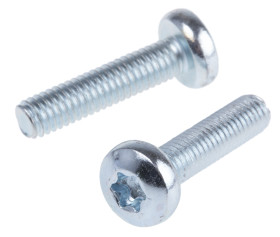 Śruby maszynowe M6 łeb z łbem walcowym soczewkowym Stalowe długość 25.0mm skok 1.0mm